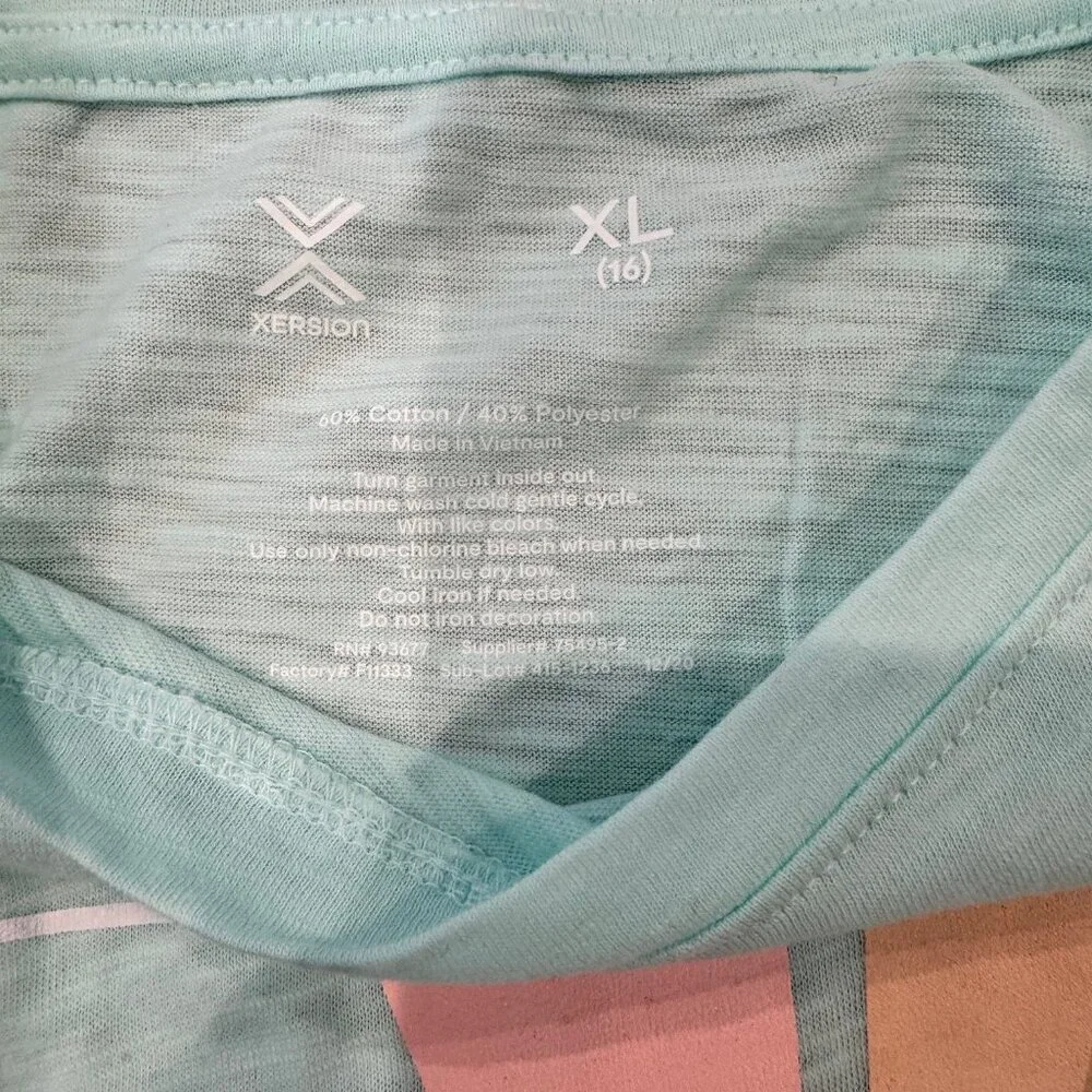 NWT "Be Original" Aqua Tee, Girls XL (16) - Picture 3 of 6